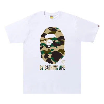 BAPE BAPE 1ST CAMO SIDE BIG APE HEAD TEE 'WHITE/YELLOW'