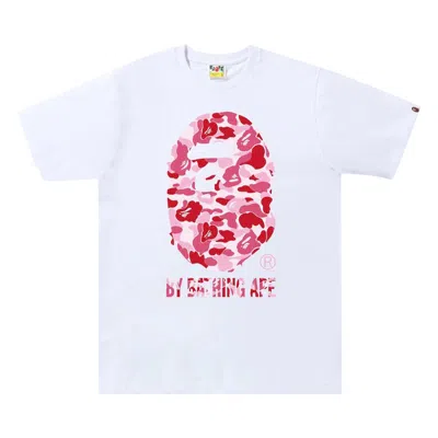 BAPE BAPE ABC CAMO BY BATHING APE TEE 'WHITE/PINK'