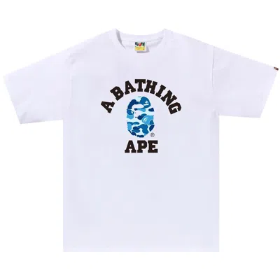 BAPE BAPE ABC CAMO COLLEGE TEE 'WHITE/BLUE'