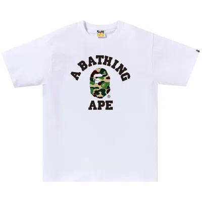 BAPE BAPE ABC CAMO COLLEGE TEE 'WHITE/GREEN'