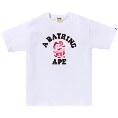 BAPE BAPE ABC CAMO COLLEGE TEE 'WHITE/PINK'