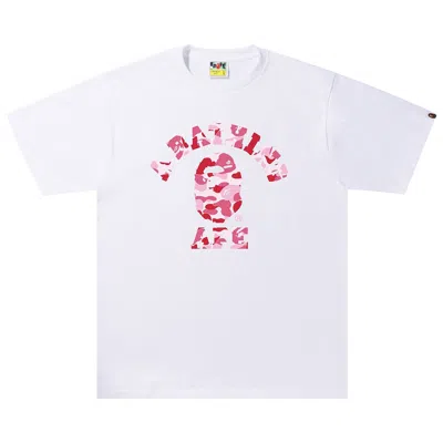 BAPE BAPE ABC CAMO COLLEGE TEE 'WHITE/PINK'