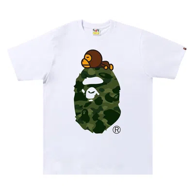 BAPE BAPE ABC CAMO MILO ON BIG APE TEE 'WHITE/GREEN'