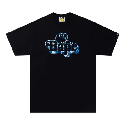 BAPE BAPE ABC CAMO MILO ON TEE 'BLACK/BLUE'