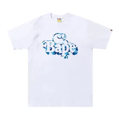 BAPE BAPE ABC CAMO MILO ON TEE 'WHITE/BLUE'