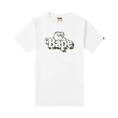 BAPE BAPE ABC CAMO MILO ON TEE 'WHITE/GREEN'