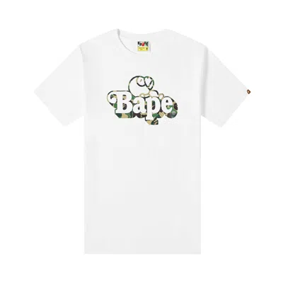 BAPE BAPE ABC CAMO MILO ON TEE 'WHITE/GREEN'