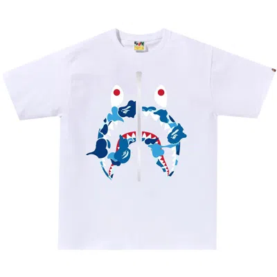 BAPE BAPE ABC CAMO REBUILD SHARK TEE 'WHITE/BLUE'