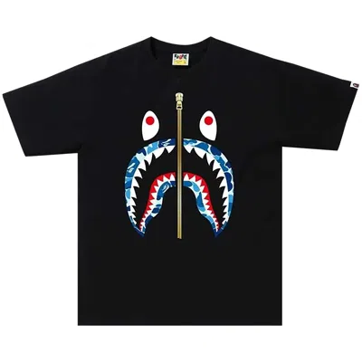 BAPE BAPE ABC CAMO SHARK TEE 'BLACK/BLUE'