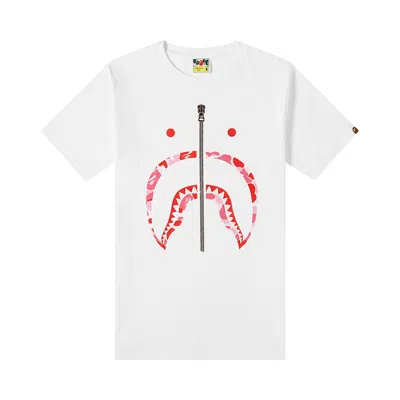 BAPE BAPE ABC CAMO SHARK TEE 'WHITE/PINK'