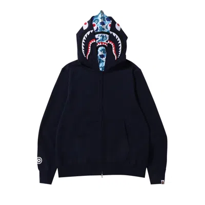 BAPE BAPE ABC CAMO SHARK WIDE FIT FULL ZIP DOUBLE HOODIE 'NAVY'