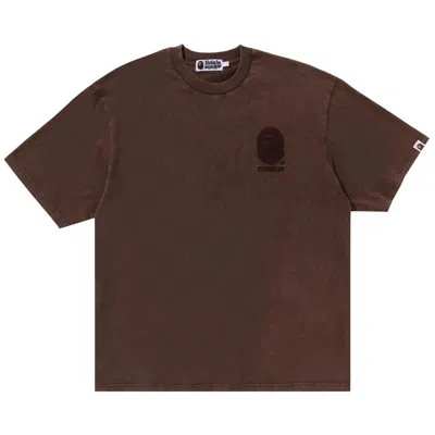 BAPE BAPE APE HEAD ONE POINT ACID WASH RELAXED FIT TEE 'BROWN'