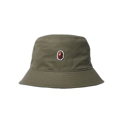 BAPE BAPE APE HEAD ONE POINT BUCKET HAT 'OLIVE DRAB'