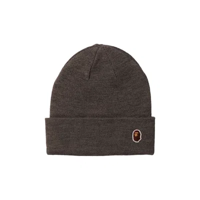 BAPE BAPE APE HEAD ONE POINT KNIT CAP 'GREY'