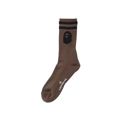 BAPE BAPE APE HEAD SOCKS 'BROWN'