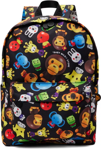 BAPE BLACK MILO 3D ALL PRINT PATTERN MEDIUM BACKPACK