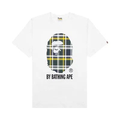 BAPE BAPE CHECK BY BATHING APE TEE 'WHITE/GREEN'