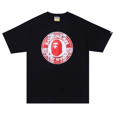 BAPE BAPE CHECK GIFT BUSY WORKS TEE 'BLACK'