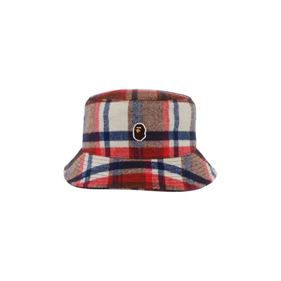 BAPE BAPE CHECK HAT 'RED'