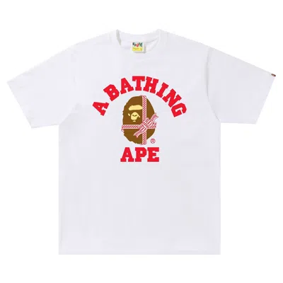 BAPE BAPE CHRISTMAS COLLEGE TEE 'WHITE/RED'