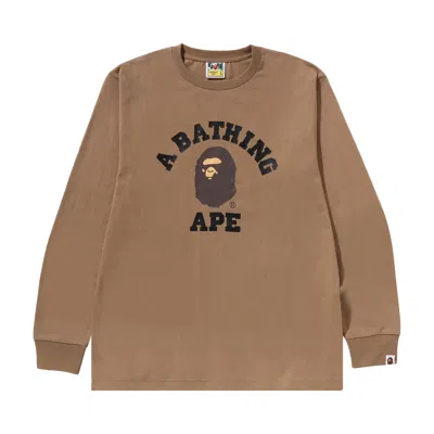 BAPE BAPE COLLEGE LONG-SLEEVE TEE 'BEIGE'