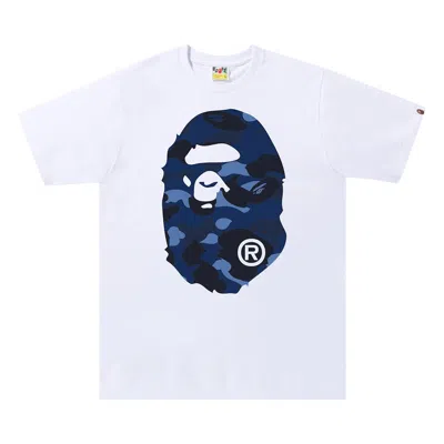 BAPE BAPE COLOR CAMO BIG APE HEAD TEE 'WHITE/NAVY'