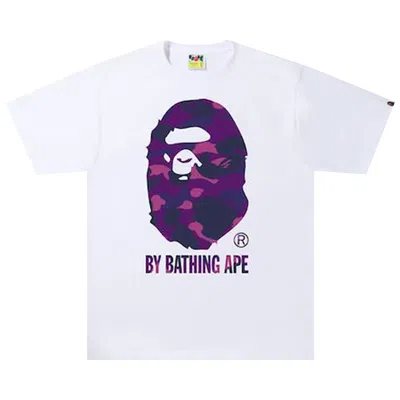 BAPE BAPE COLOR CAMO BY BATHING APE TEE 'WHITE/PURPLE'