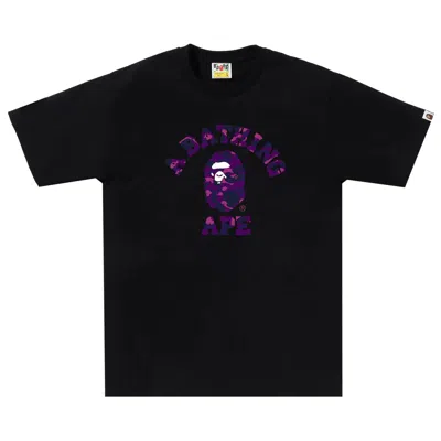 BAPE BAPE COLOR CAMO COLLEGE TEE 'BLACK/PURPLE'