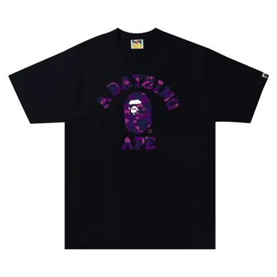 BAPE BAPE COLOR CAMO COLLEGE TEE 'BLACK/PURPLE'