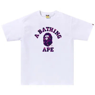 BAPE BAPE COLOR CAMO COLLEGE TEE 'WHITE/PURPLE'