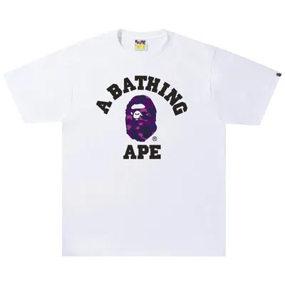 BAPE BAPE COLOR CAMO COLLEGE TEE 'WHITE/PURPLE'