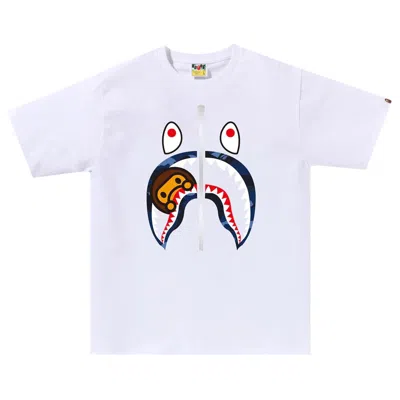 BAPE BAPE COLOR CAMO MILO SHARK TEE 'WHITE/NAVY'