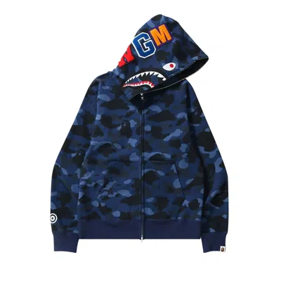 BAPE BAPE COLOR CAMO SHARK FULL ZIP HOODIE 'NAVY'