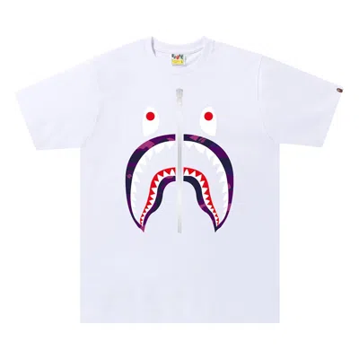 BAPE BAPE COLOR CAMO SHARK TEE 'WHITE/PURPLE'