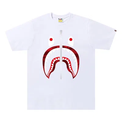 BAPE BAPE COLOR CAMO SHARK TEE 'WHITE/RED'
