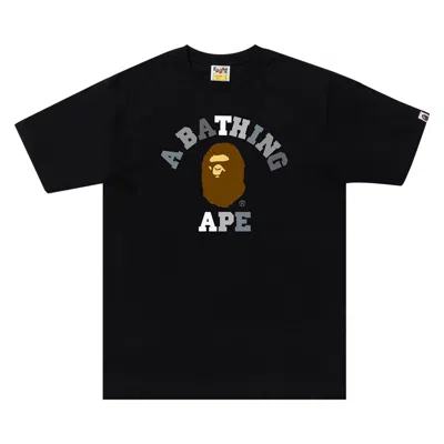 BAPE BAPE COLORS COLLEGE TEE 'BLACK/BLACK'