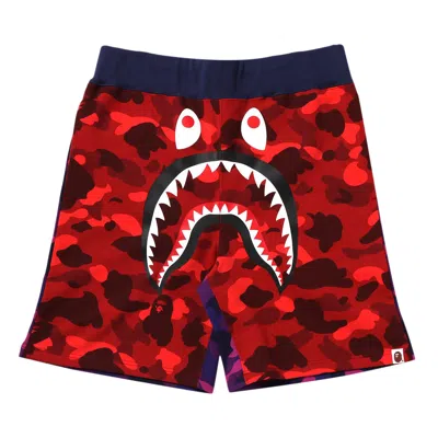 BAPE BAPE CRAZY CAMO SHARK SWEAT SHORTS 'RED'