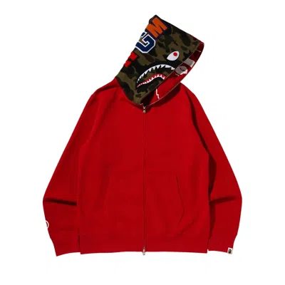 BAPE BAPE CRAZY FACE FULL ZIP HOODIE 'RED'