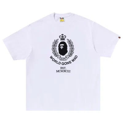 BAPE BAPE CREST COLLEGE LOGO RELAXED FIT TEE 'WHITE'