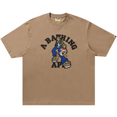 BAPE BAPE GRAFFITI CHARACTER COLLEGE RELAXED FIT TEE 'BEIGE'