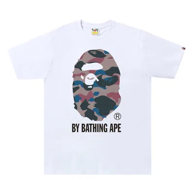 BAPE BAPE GRID CAMO BY BATHING APE TEE 'WHITE/PURPLE'