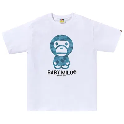 BAPE BAPE HONEYCOMB CAMO BABY MILO TEE 'WHITE/BLUE'