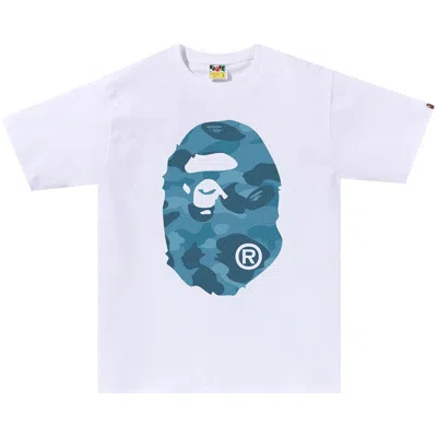 BAPE BAPE HONEYCOMB CAMO BIG APE HEAD TEE 'WHITE/BLUE'