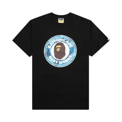 BAPE BAPE HONEYCOMB CAMO BUSY WORKS TEE 'BLACK/BLUE'