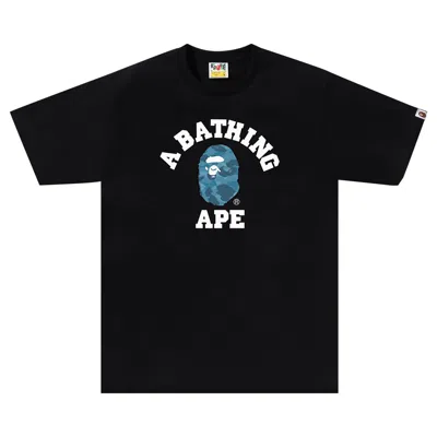 BAPE BAPE HONEYCOMB CAMO COLLEGE TEE 'BLACK/BLUE'