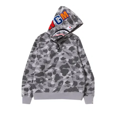 BAPE BAPE HONEYCOMB CAMO SHARK FULL ZIP HOODIE 'GREY'