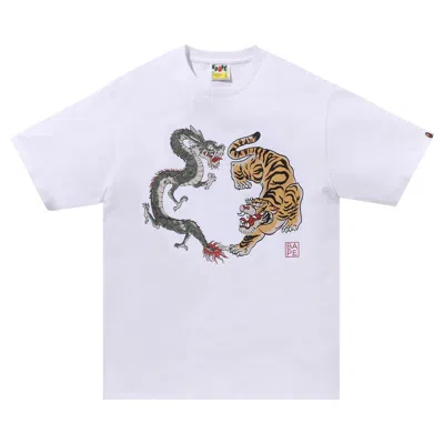 BAPE BAPE JAPAN CULTURE TIGER AND DRAGON TEE 'WHTE'