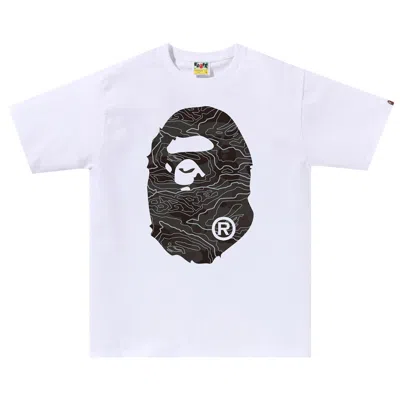 BAPE BAPE LAYERED LINE CAMO BIG APE HEAD TEE 'WHITE/BLACK'