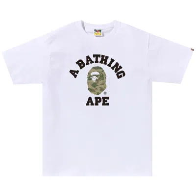 BAPE BAPE LAYERED LINE CAMO COLLEGE TEE 'WHITE/BEIGE'
