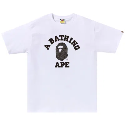 BAPE BAPE LAYERED LINE CAMO COLLEGE TEE 'WHITE/BLACK'